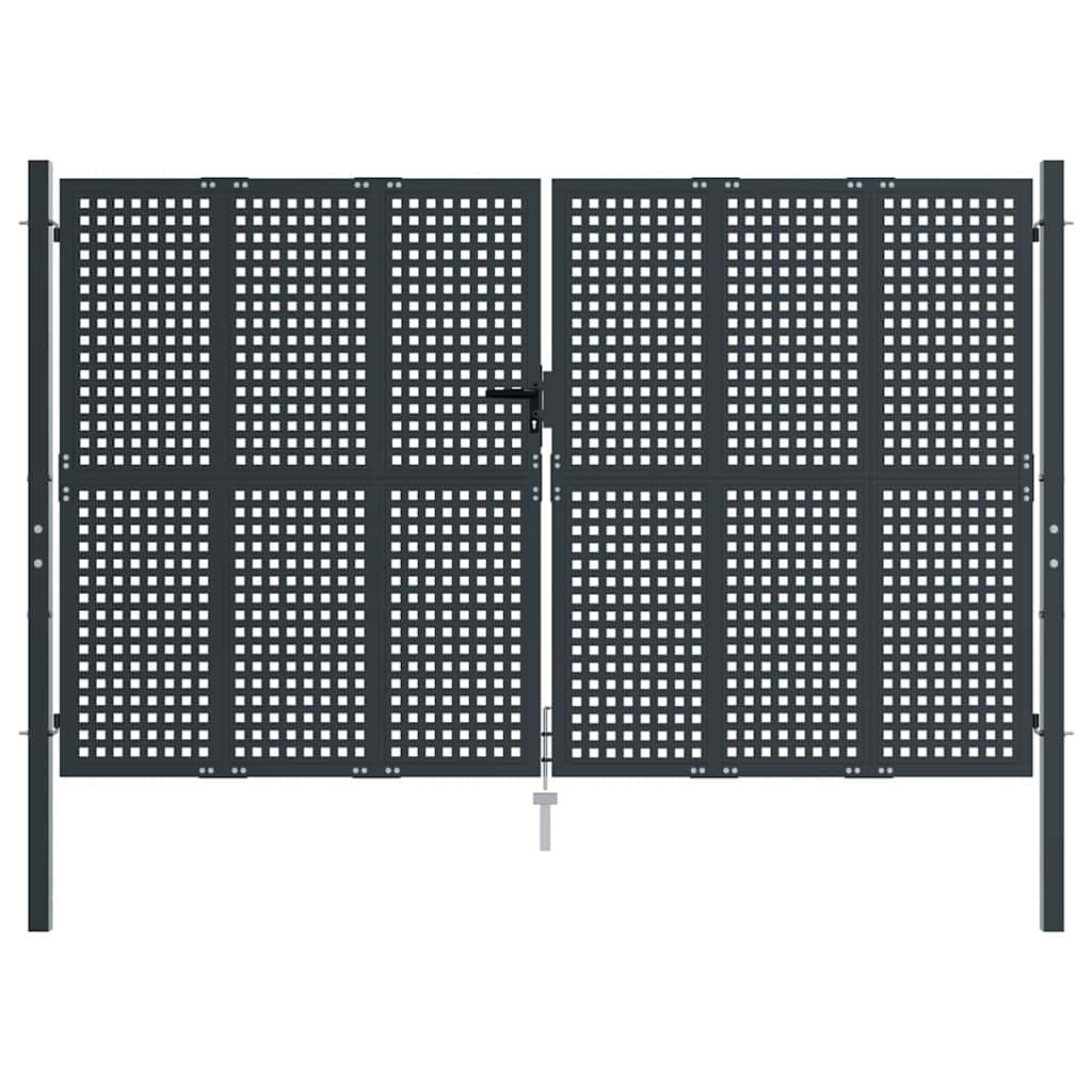 vidaXL Garden Gate Anthracite 300x175 cm Steel 3