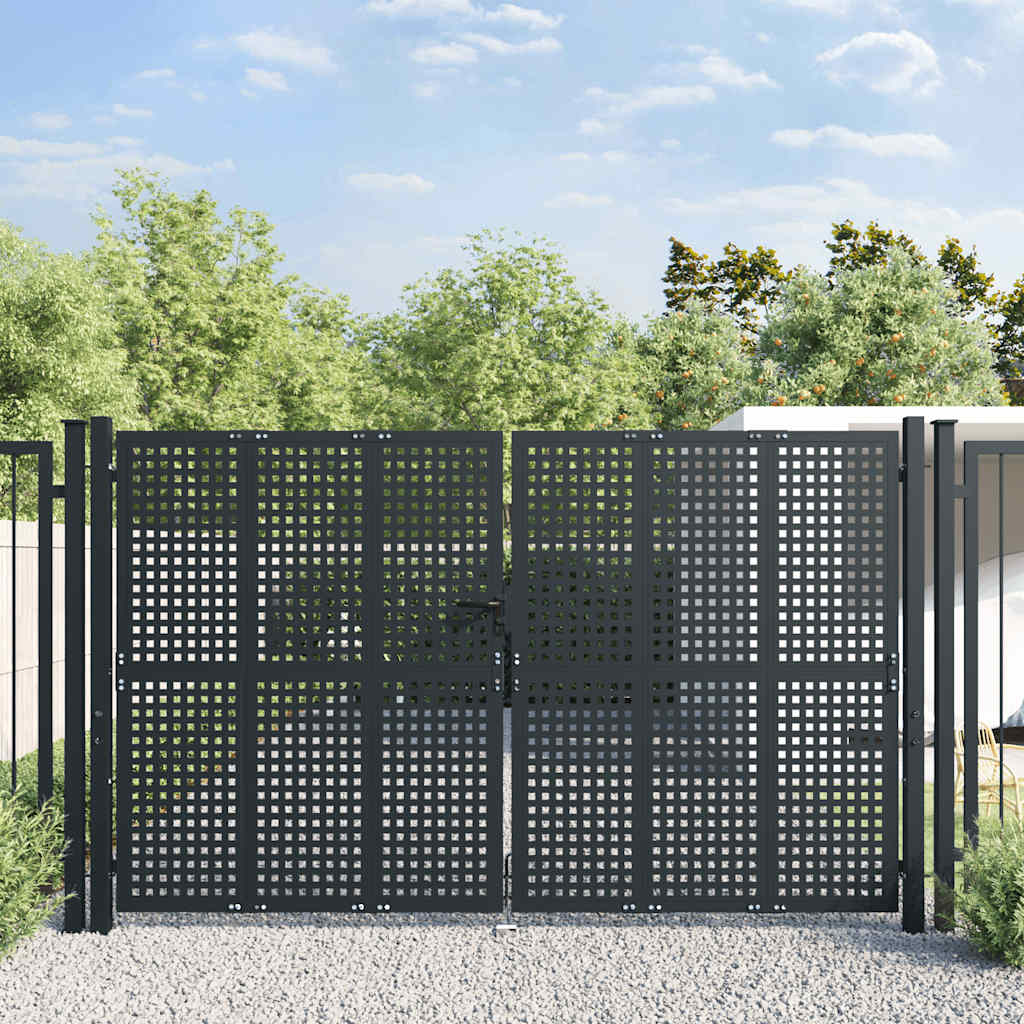 vidaXL Garden Gate Anthracite 300x200 cm Steel 1