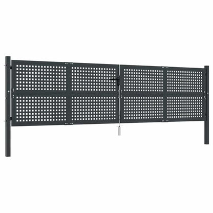 vidaXL Garden Gate Anthracite 400x75 cm Steel 2