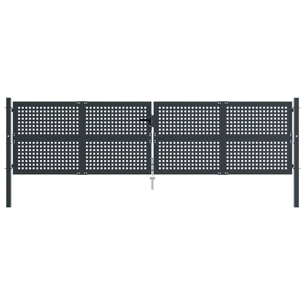vidaXL Garden Gate Anthracite 400x75 cm Steel 3
