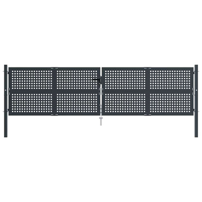 vidaXL Garden Gate Anthracite 400x75 cm Steel 3