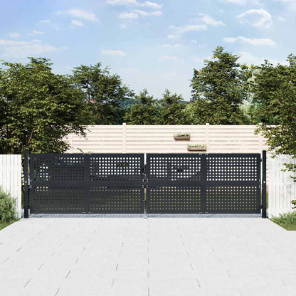 vidaXL Garden Gate Anthracite 400x75 cm Steel 1