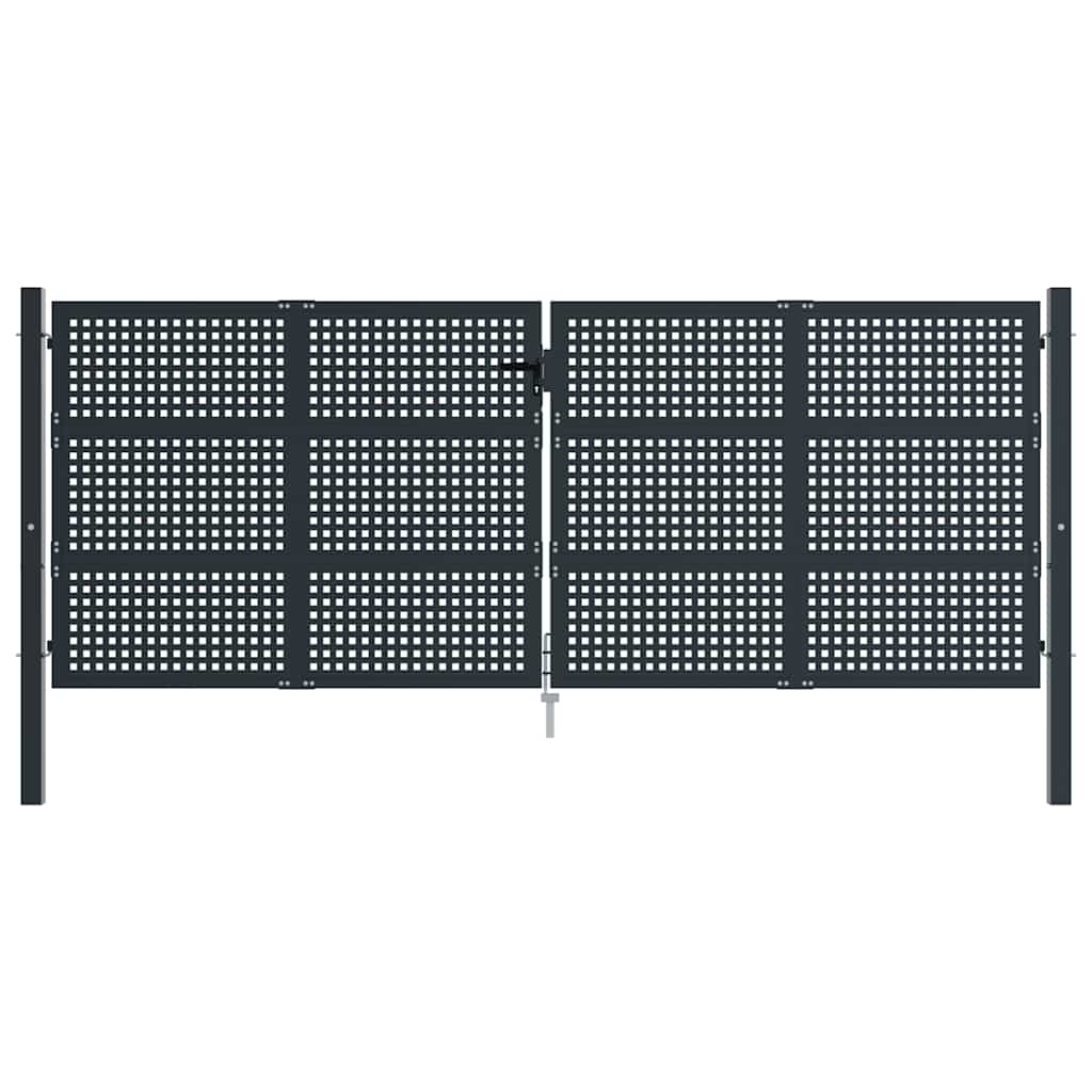 vidaXL Garden Gate Anthracite 400x125 cm Steel 3