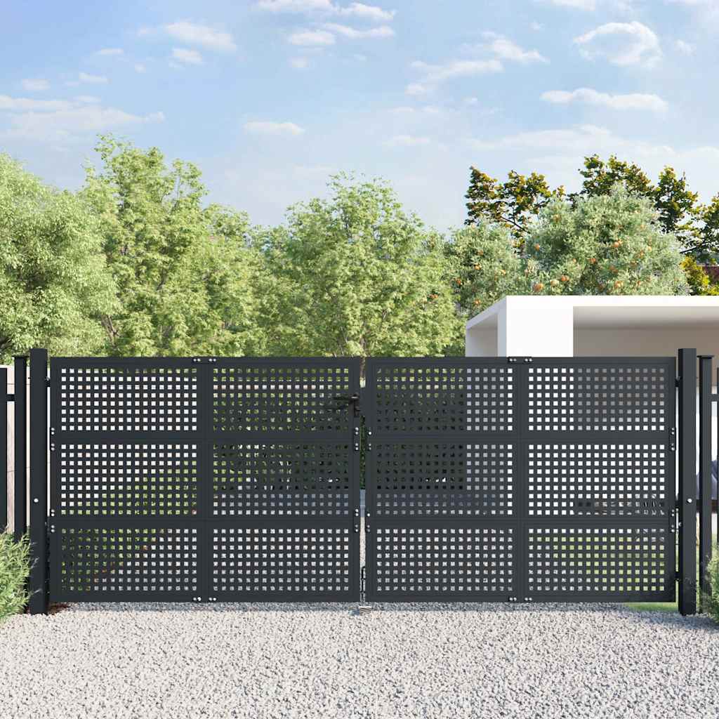 vidaXL Garden Gate Anthracite 400x125 cm Steel 1