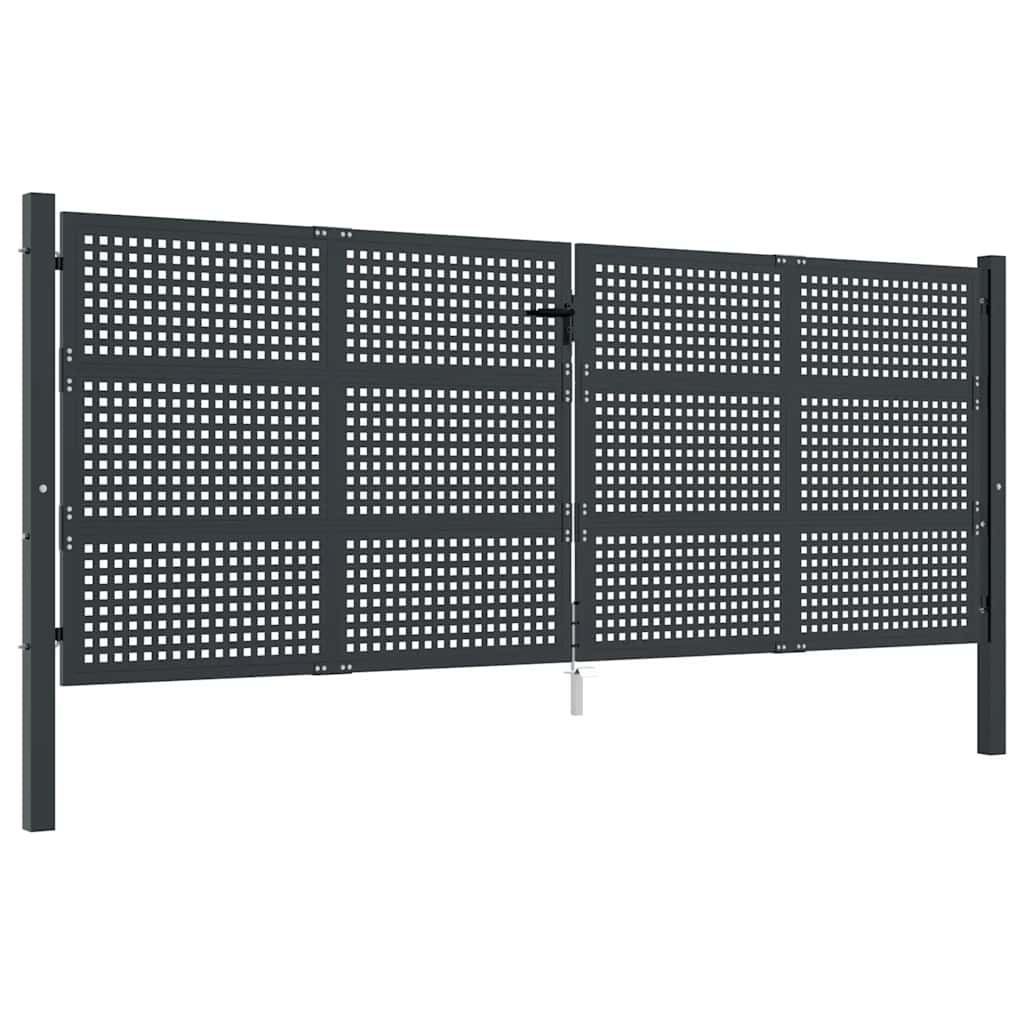 vidaXL Garden Gate Anthracite 400x150 cm Steel 2