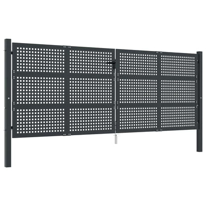 vidaXL Garden Gate Anthracite 400x150 cm Steel 2