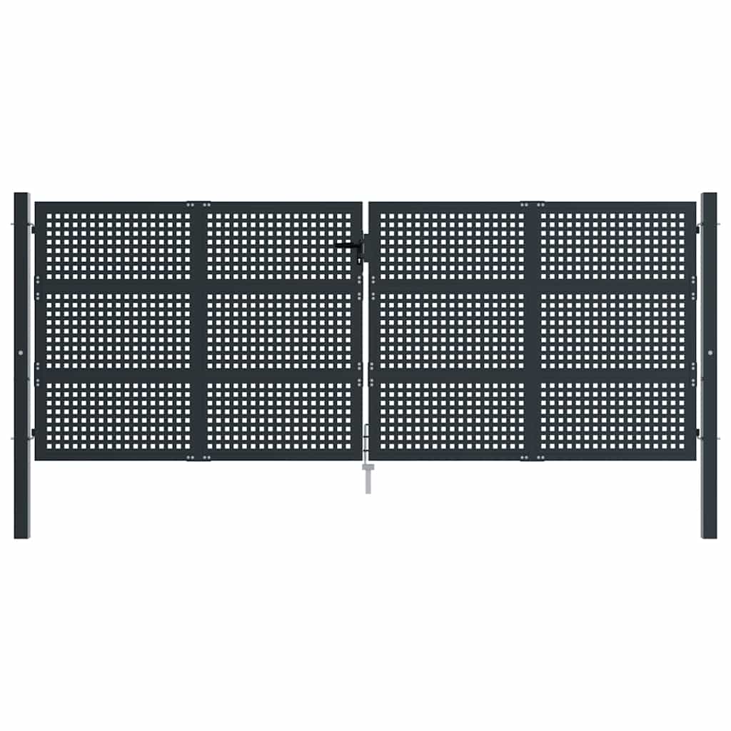 vidaXL Garden Gate Anthracite 400x150 cm Steel 3