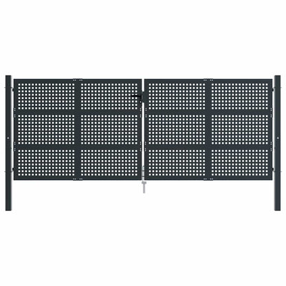 vidaXL Garden Gate Anthracite 400x150 cm Steel 3