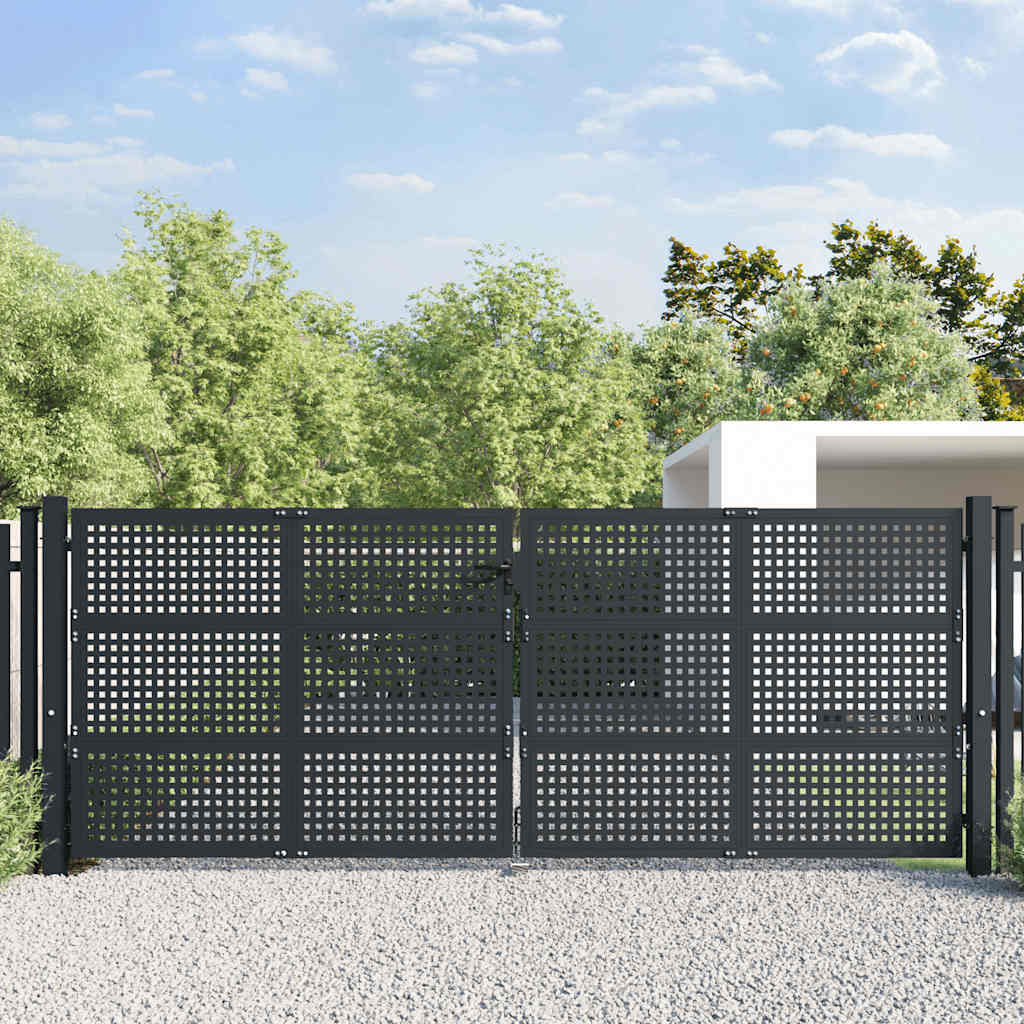 vidaXL Garden Gate Anthracite 400x150 cm Steel 1