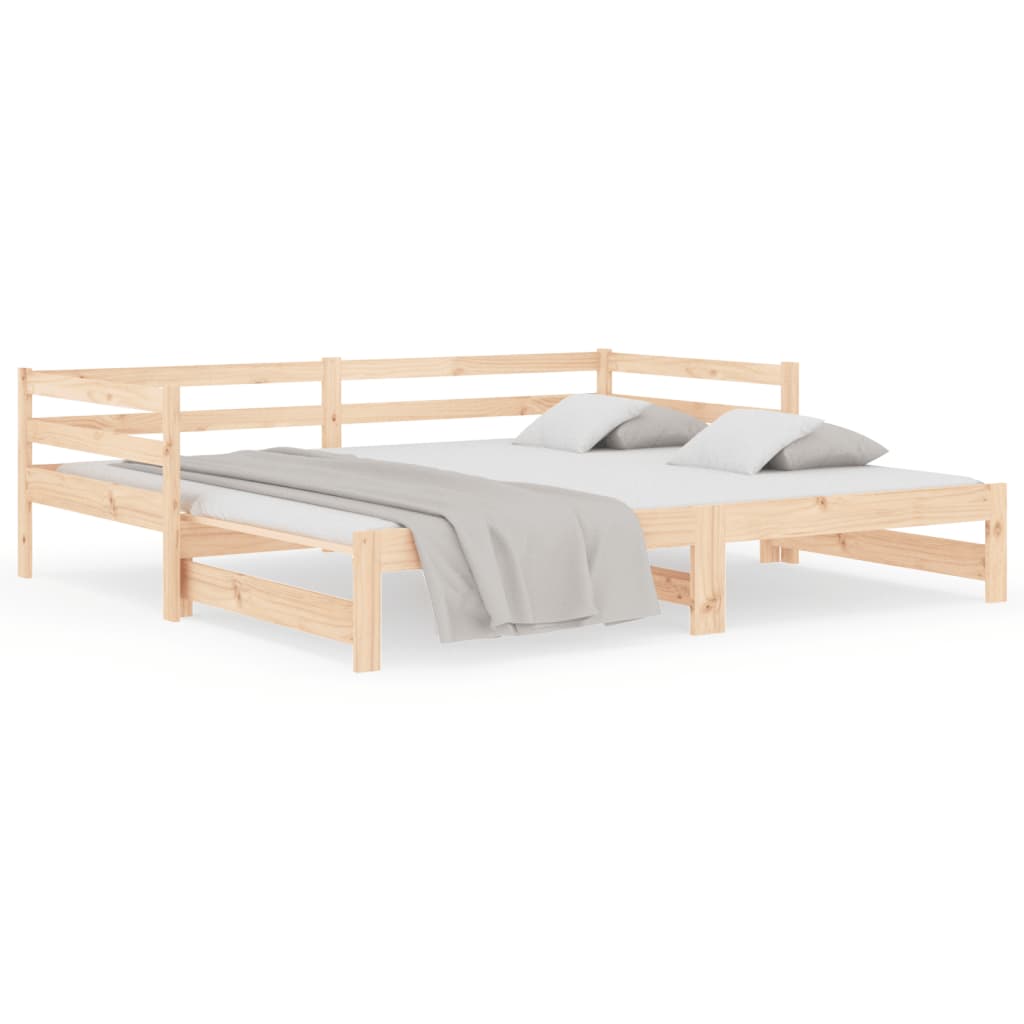 vidaXL Pull-out Day Bed 2x(90x190) cm Solid Wood Pine