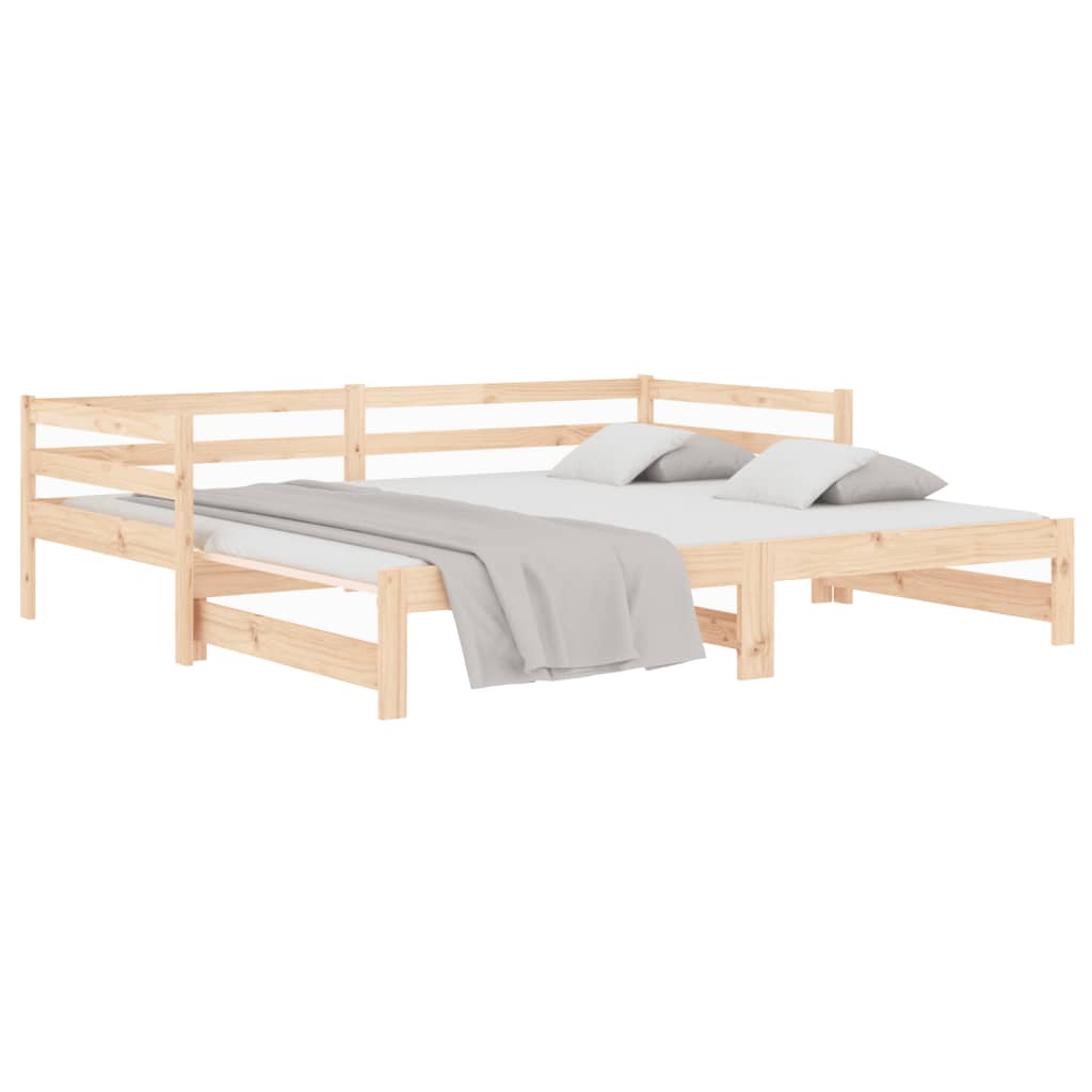 vidaXL Pull-out Day Bed 2x(90x190) cm Solid Wood Pine