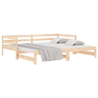 vidaXL Pull-out Day Bed 2x(90x190) cm Solid Wood Pine