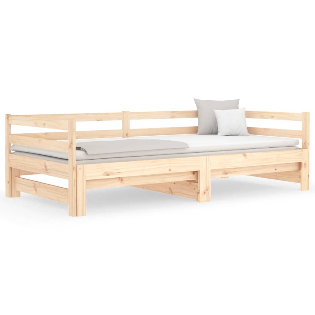 vidaXL Pull-out Day Bed 2x(90x190) cm Solid Wood Pine