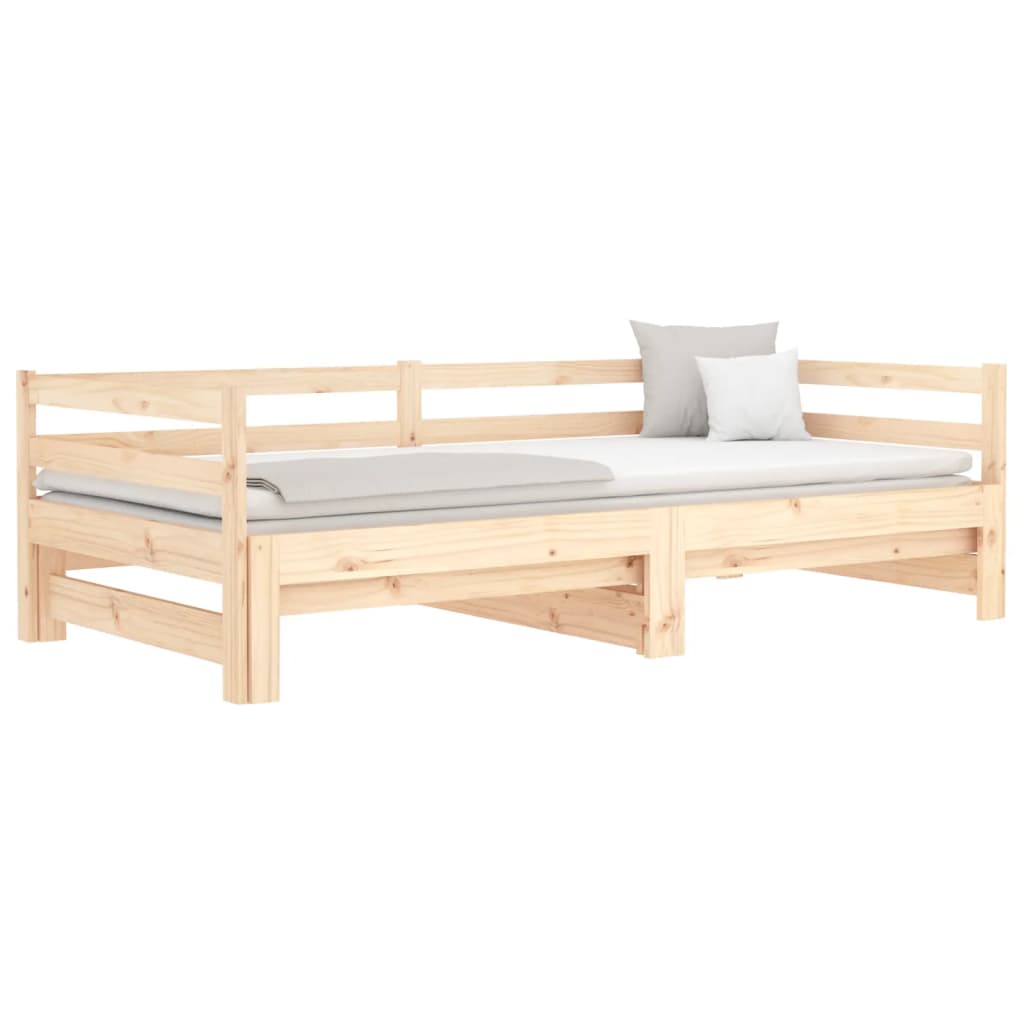 vidaXL Pull-out Day Bed 2x(90x190) cm Solid Wood Pine