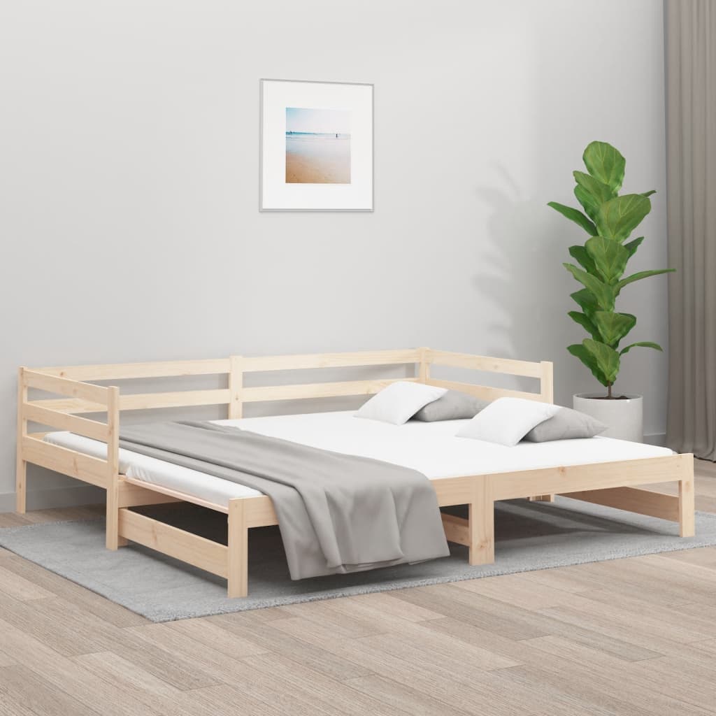 vidaXL Pull-out Day Bed 2x(90x190) cm Solid Wood Pine