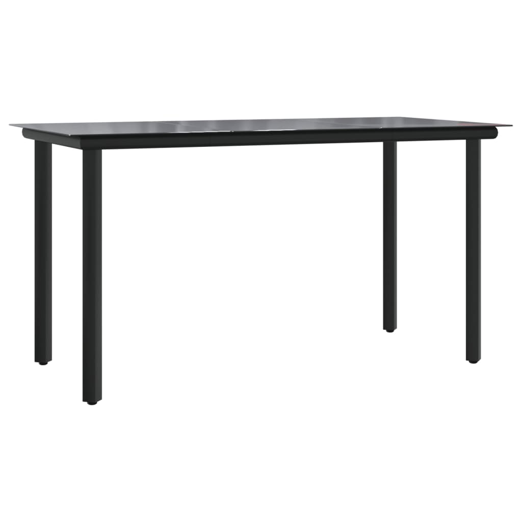 vidaXL 7 Piece Garden Dining Set Black Textilene and Steel 6