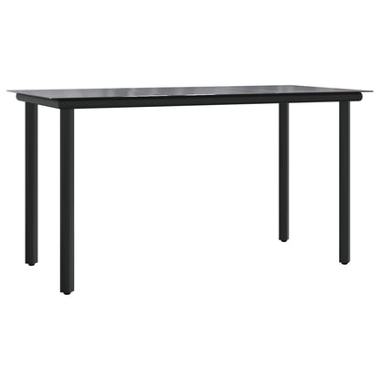 vidaXL 7 Piece Garden Dining Set Black Textilene and Steel 6