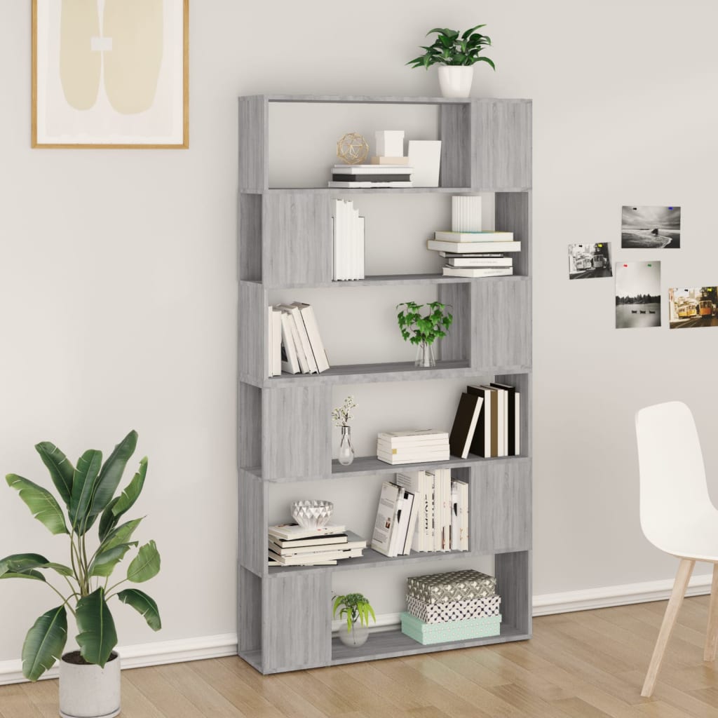 Book Cabinet Room Divider 100x24x188 cm Grey sonoma
