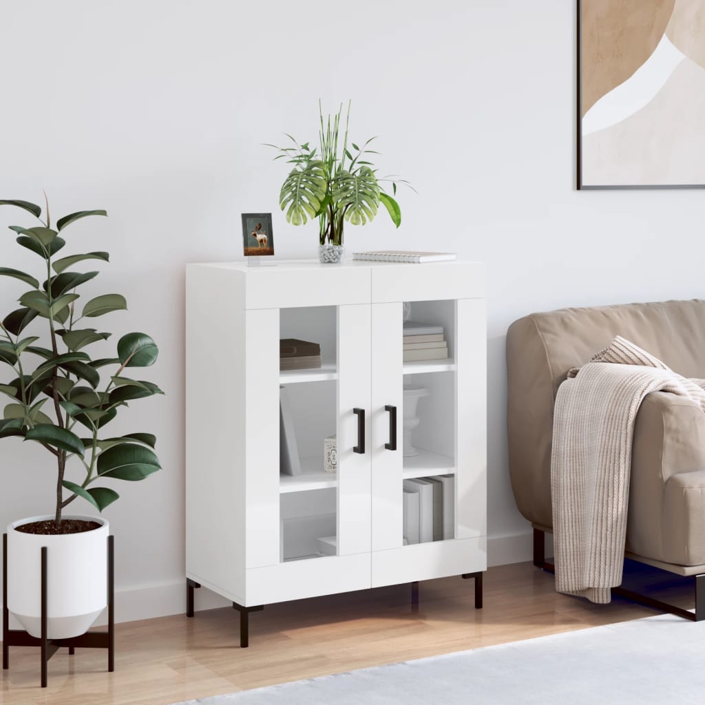 Sideboard 69,5x34x90 cm Engineered Wood High gloss white