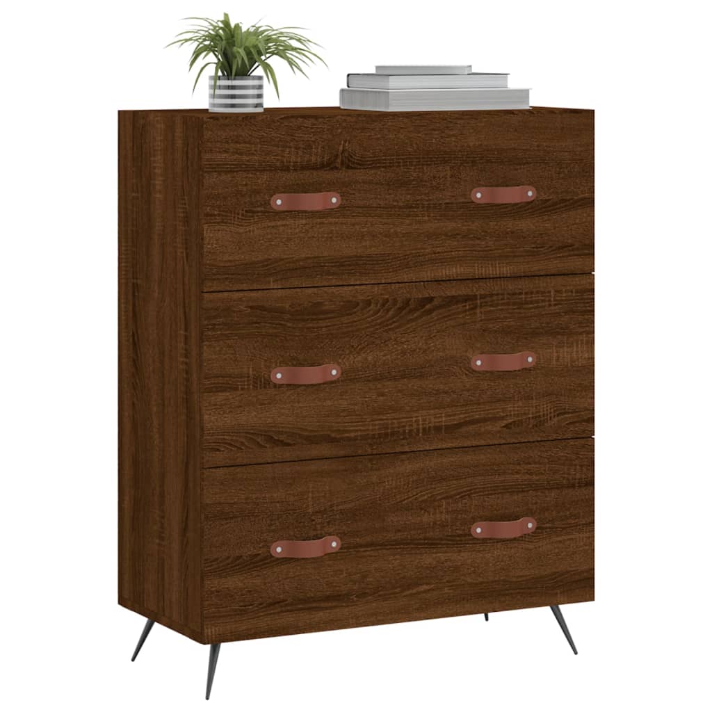 vidaXL Chest of Drawers Brown Oak 69.5x34x90 cm Engineered Wood