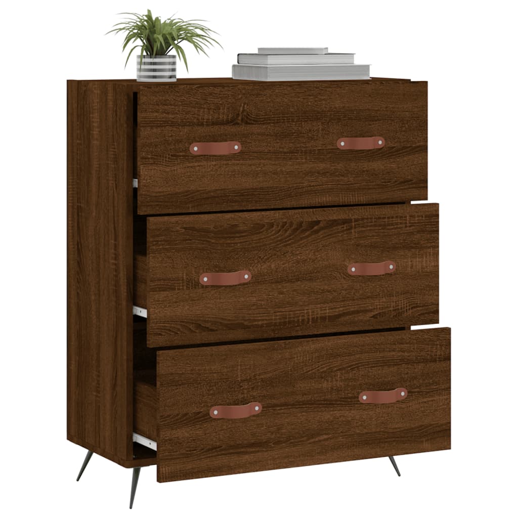 vidaXL Chest of Drawers Brown Oak 69.5x34x90 cm Engineered Wood