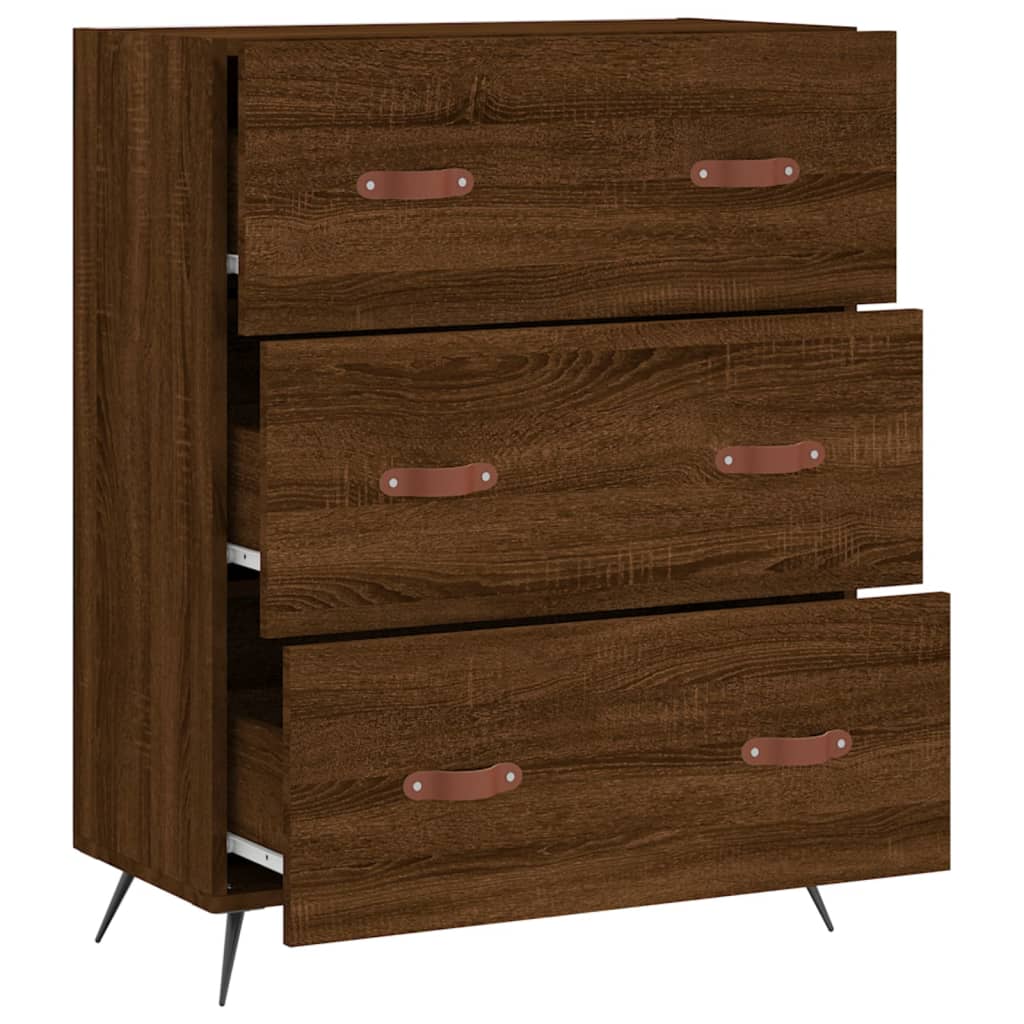 vidaXL Chest of Drawers Brown Oak 69.5x34x90 cm Engineered Wood