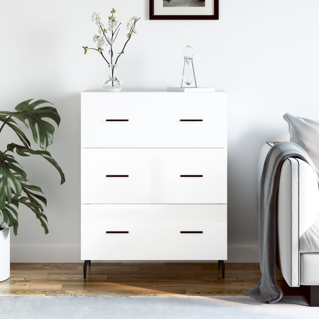 Sideboard 69,5x34x90 cm Engineered Wood High gloss white