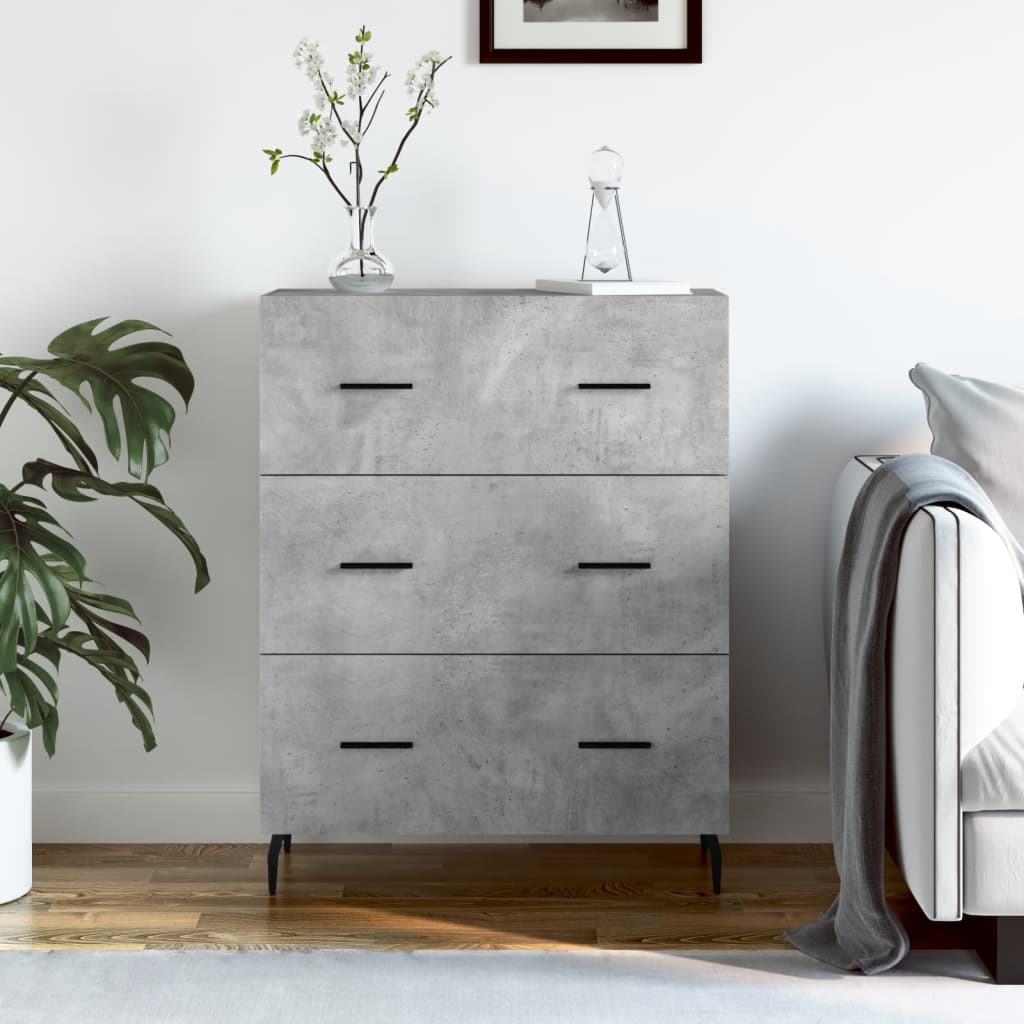 Sideboard 69,5x34x90 cm Engineered Wood Concrete grey