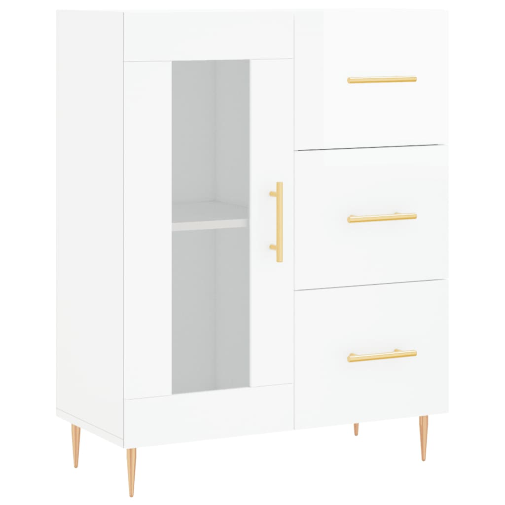 Sideboard 69,5x34x90 cm Engineered Wood High gloss white