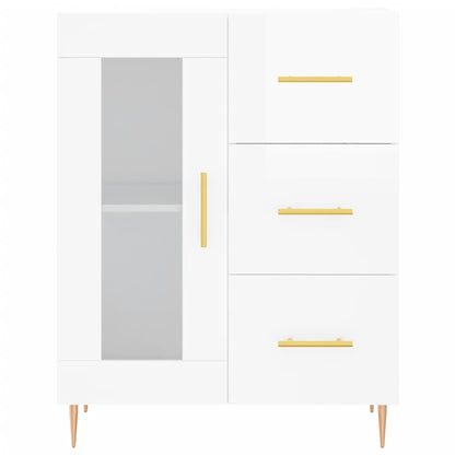 Sideboard 69,5x34x90 cm Engineered Wood High gloss white