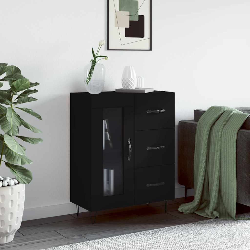 Sideboard 69,5x34x90 cm Engineered Wood Black