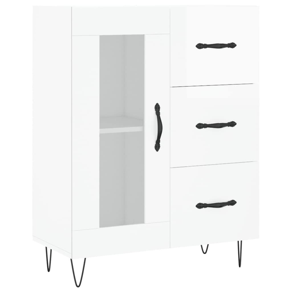 Sideboard 69,5x34x90 cm Engineered Wood High gloss white