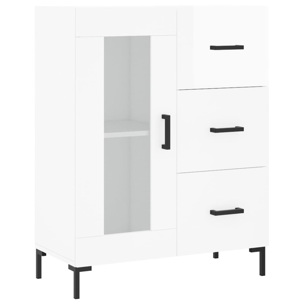 Sideboard 69,5x34x90 cm Engineered Wood High gloss white