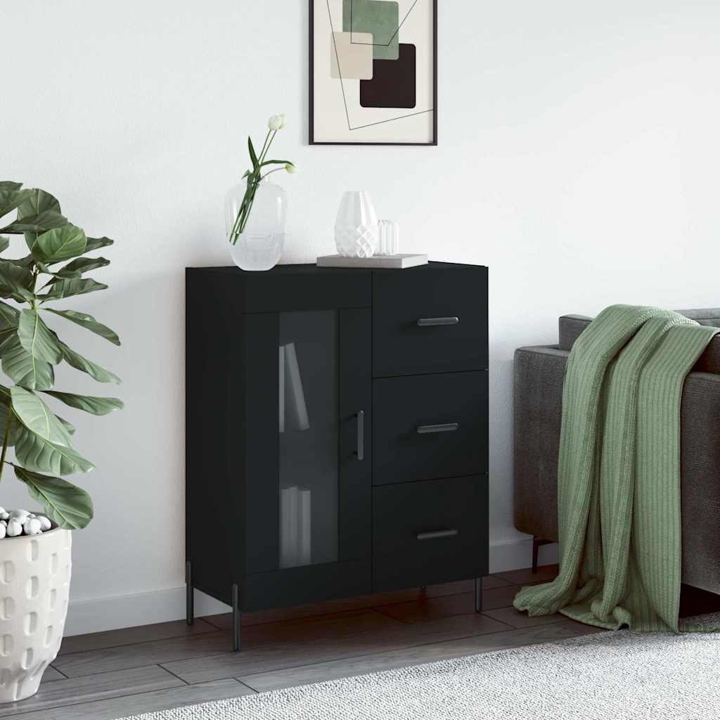 Sideboard 69,5x34x90 cm Engineered Wood Black