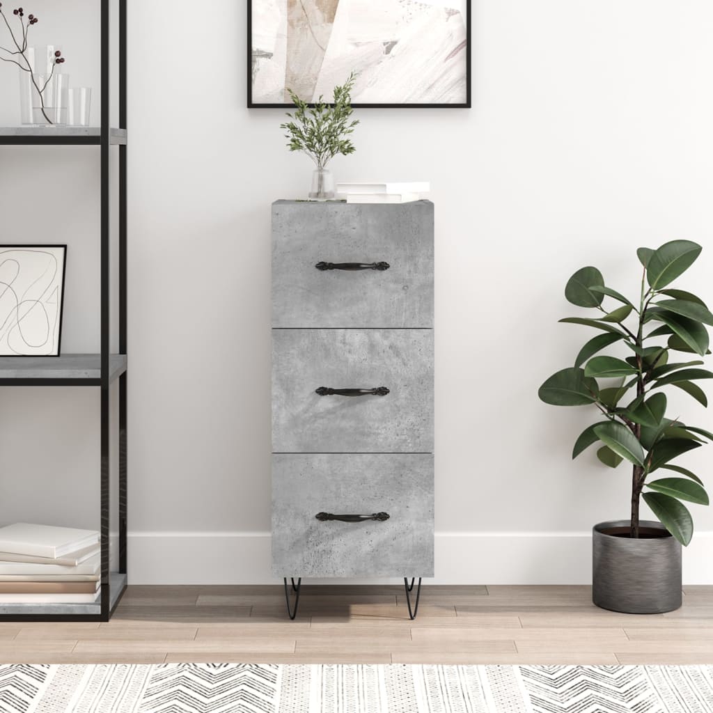 Sideboard 34,5x34x90 cm Engineered Wood Concrete grey