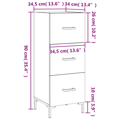 vidaXL Sideboard White 34.5x34x90 cm Engineered Wood