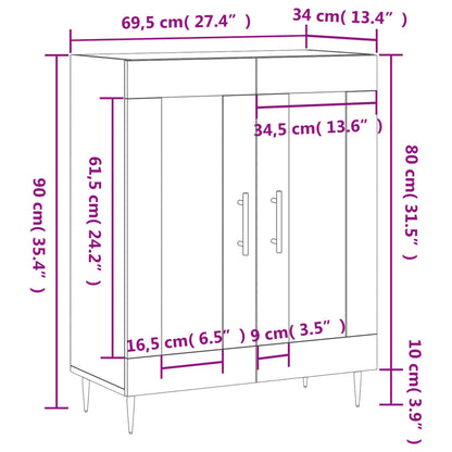 vidaXL Sideboard Brown Oak 69.5x34x90 cm Engineered Wood