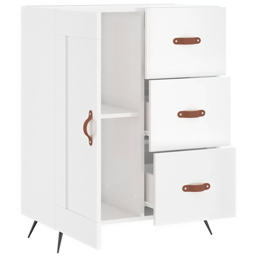 Sideboard 69,5x34x90 cm Engineered Wood High gloss white