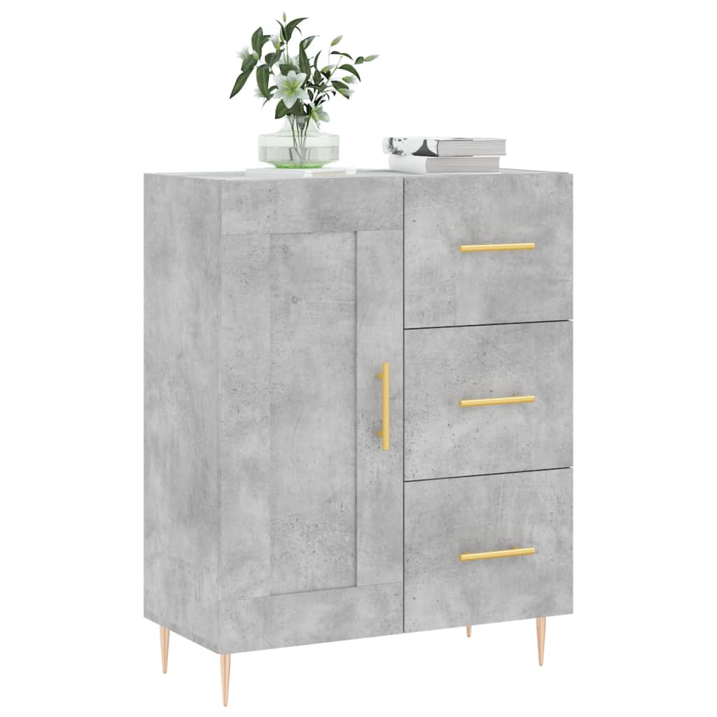 vidaXL Sideboard Concrete Grey 69.5x34x90 cm Engineered Wood