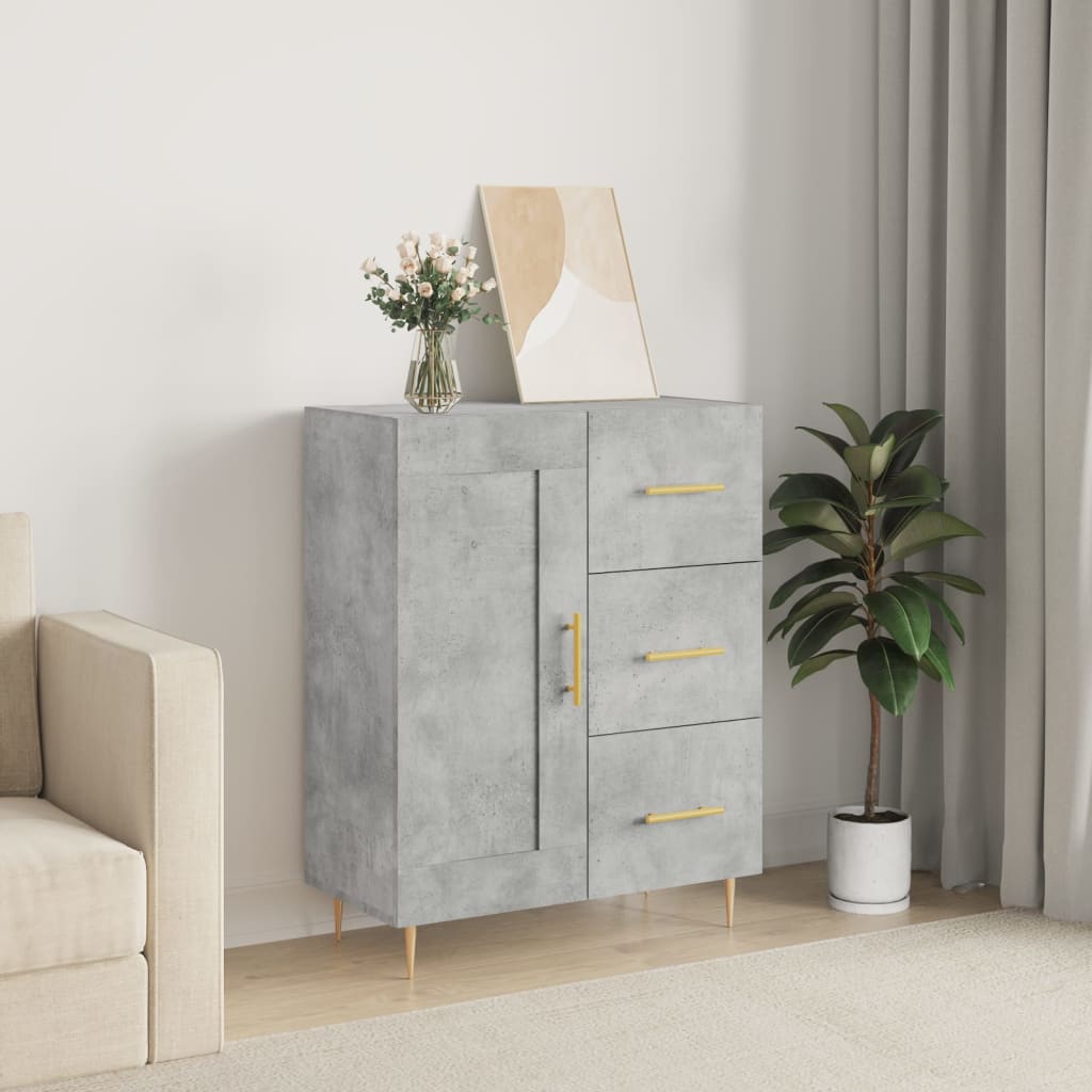 vidaXL Sideboard Concrete Grey 69.5x34x90 cm Engineered Wood