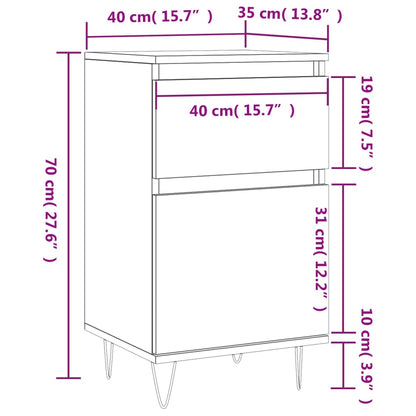 vidaXL Sideboard Brown Oak 40x35x70 cm Engineered Wood