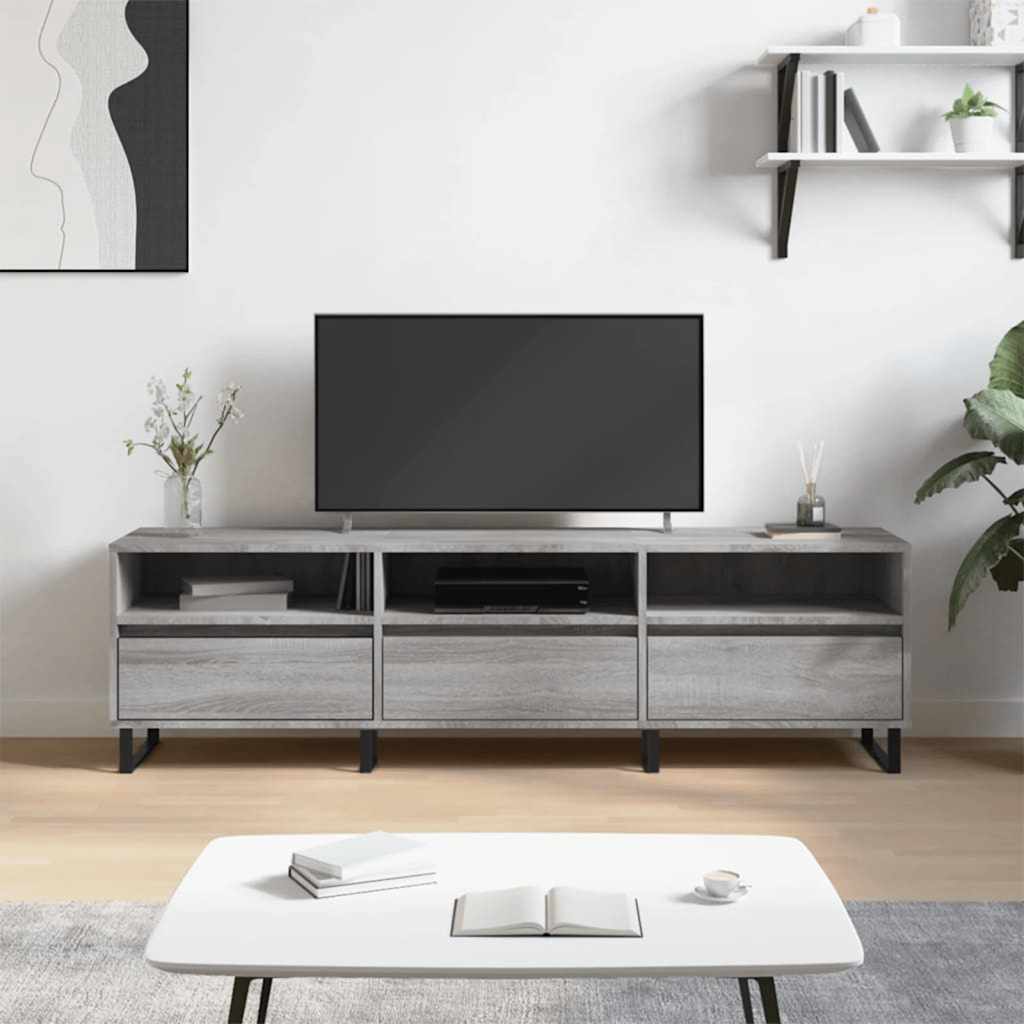 TV Cabinet 150x30x44,5 cm Engineered Wood Grey sonoma
