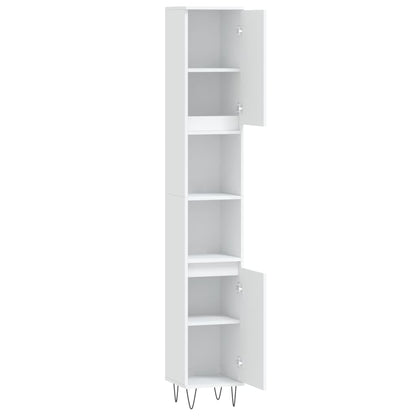 Bathroom Cabinet 30x30x190 cm Engineered Wood White