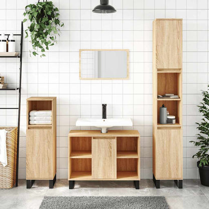 Bathroom Cabinet 80x33x60 cm Engineered Wood Sonoma oak