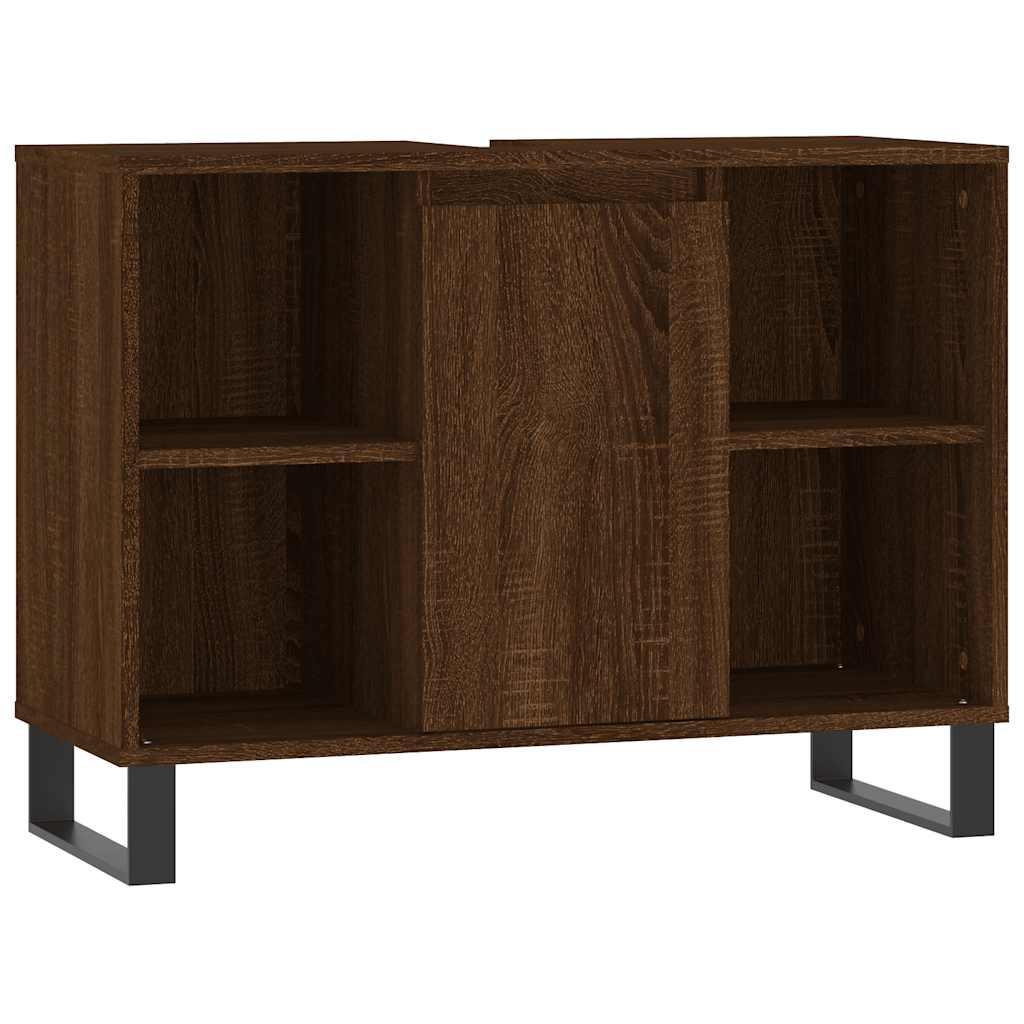Bathroom Cabinet 80x33x60 cm Engineered Wood Brown oak
