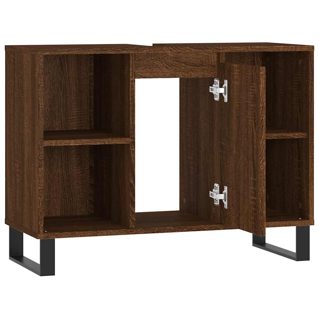 Bathroom Cabinet 80x33x60 cm Engineered Wood Brown oak