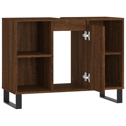 Bathroom Cabinet 80x33x60 cm Engineered Wood Brown oak