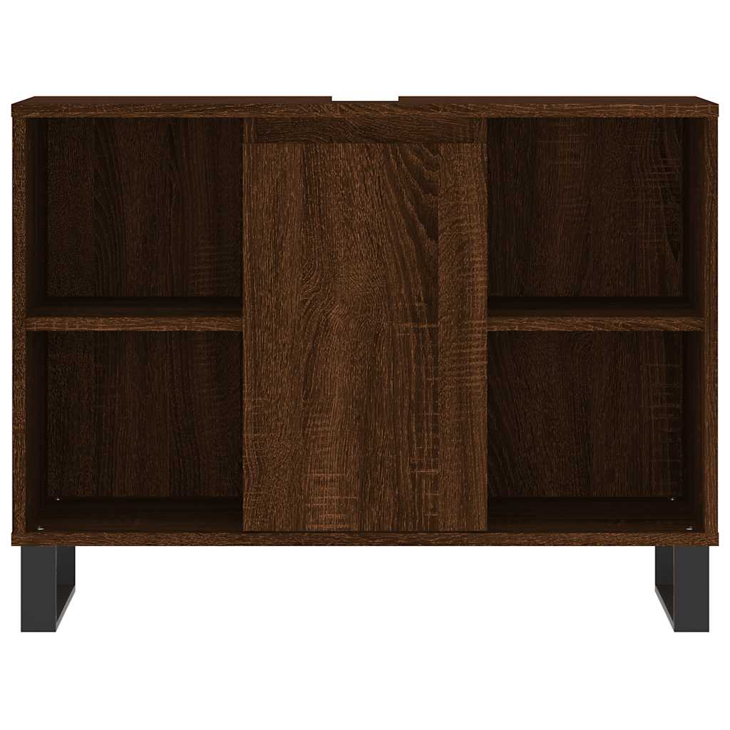 Bathroom Cabinet 80x33x60 cm Engineered Wood Brown oak