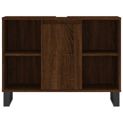 Bathroom Cabinet 80x33x60 cm Engineered Wood Brown oak