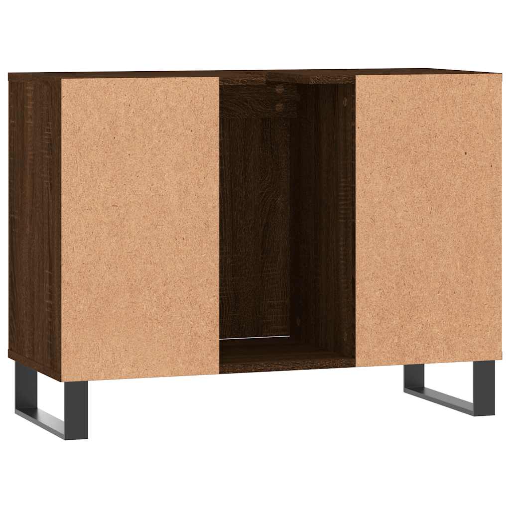 Bathroom Cabinet 80x33x60 cm Engineered Wood Brown oak
